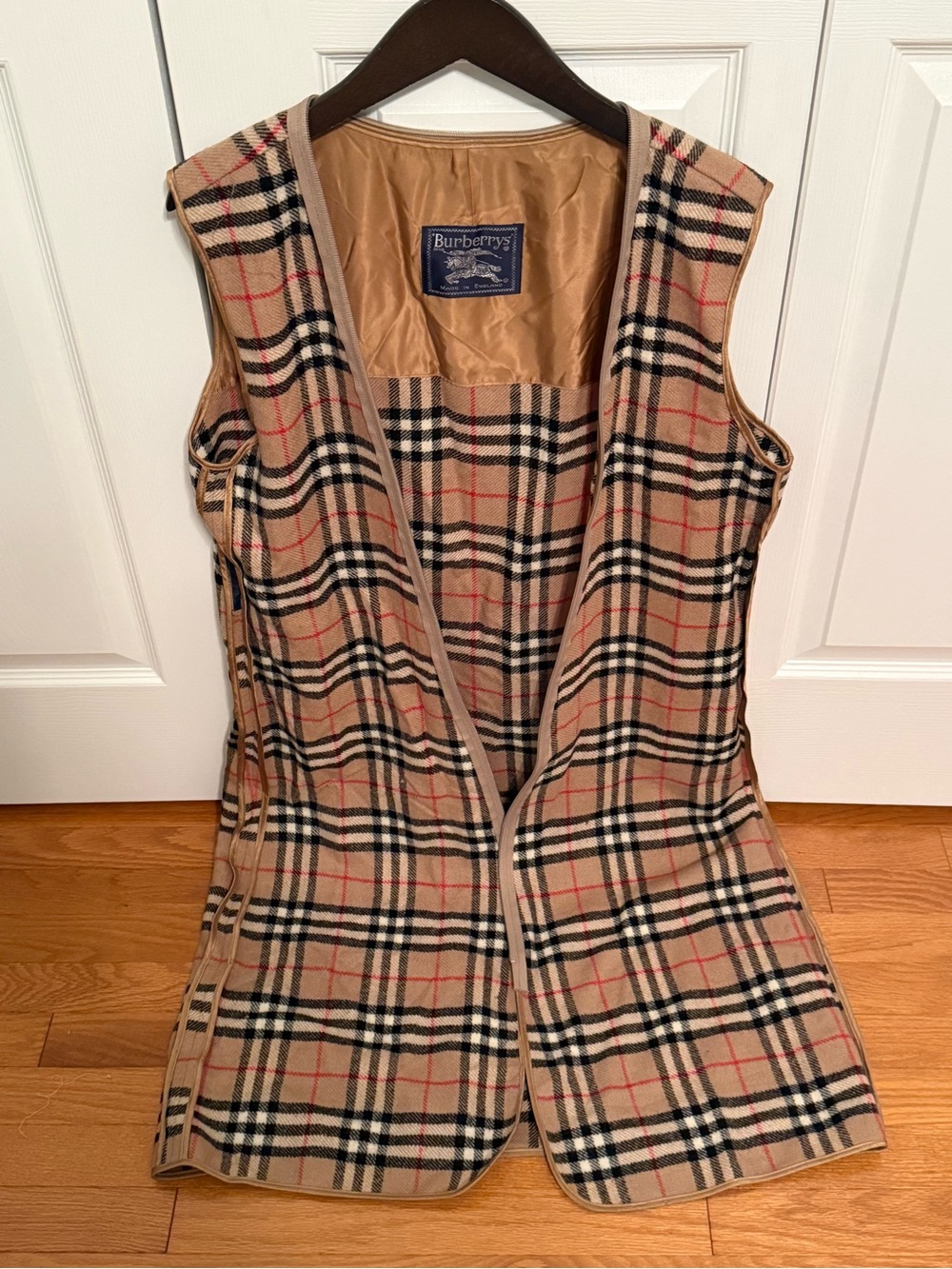 Vintage Burberrys Check Wool Plaid Trench Coat Insert